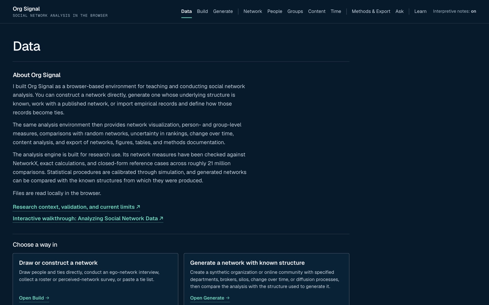 Org Signal start page